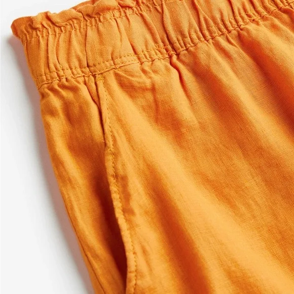H&M Orange Linen Blend Shorts - Picture 2 of 6